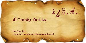 Ónody Anita névjegykártya