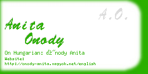 anita onody business card